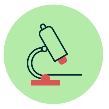 Mikroskop Dolu Vektör Simgesi Tasarımı