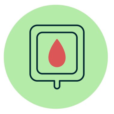 Kan Torbası Doldurulmuş Vektör Simgesi Tasarımı