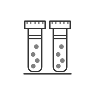 Test Tüpleri Doğrusal Vektör Simgesi Tasarımı