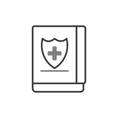 Tıbbi Kitap Doğrusal Vektör Simgesi Tasarımı