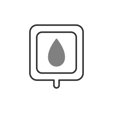 Kan Torbası Doğrusal Vektör Simgesi Tasarımı