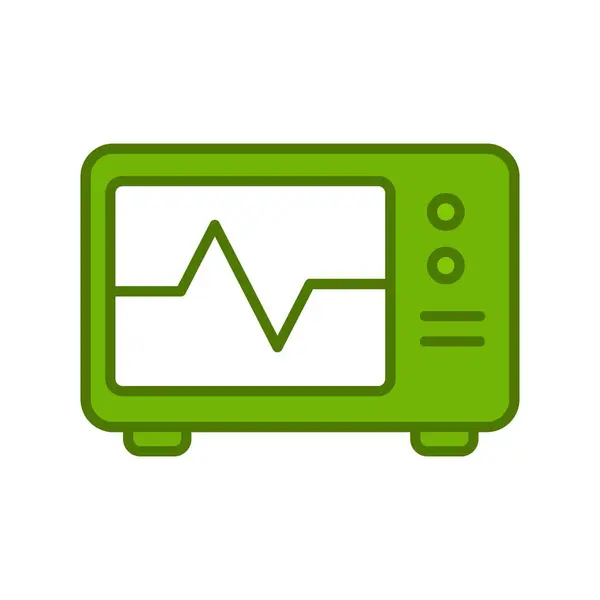 Ecg Monitor Design Ícone Vetor Linear — Vetor de Stock