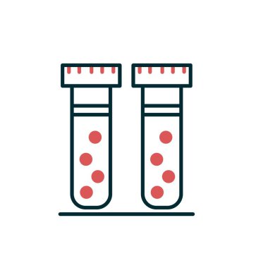 Test Tüpleri Doğrusal Vektör Simgesi Tasarımı