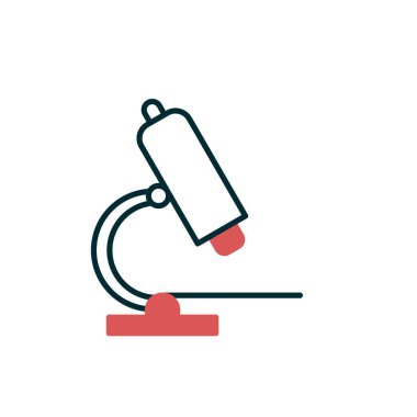 Mikroskop Doğrusal Vektör Simgesi Tasarımı