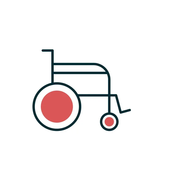 Linear Vector Icon Design Für Rollstuhl — Stockvektor