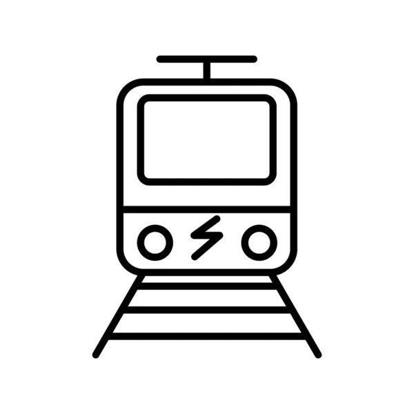 Electrictrain Vector Line Icon Design — Stock Vector