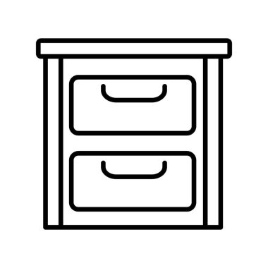 Çekmeceler Vektör Satır Simgesi Tasarımı