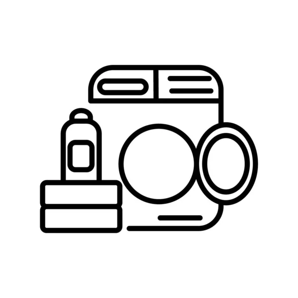 Laundrymachine Vector Line Icon Design — Stock Vector