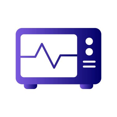 ECG İzleyici Glyph Gradyan Vektör Simgesi Tasarımı