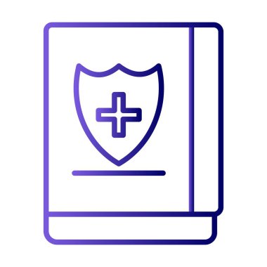 Tıbbi Kitap Satırı Gradyan Vektör Simgesi Tasarımı