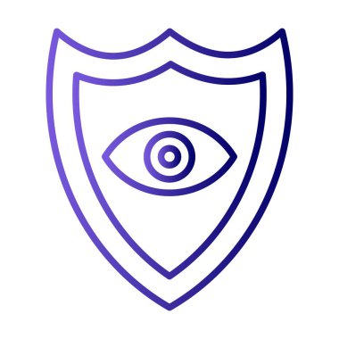 Göz Kalkanı Çizgisi Gradyan Vektör Simgesi Tasarımı