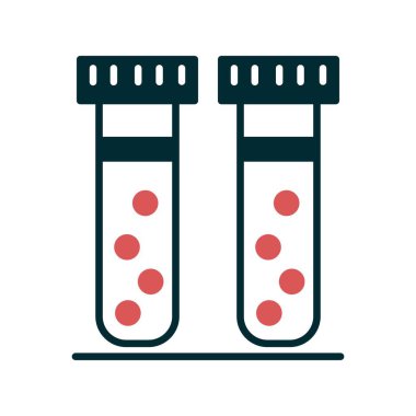 Test Tüpleri Kabartması İki Renk Vektörü Simgesi Tasarımı