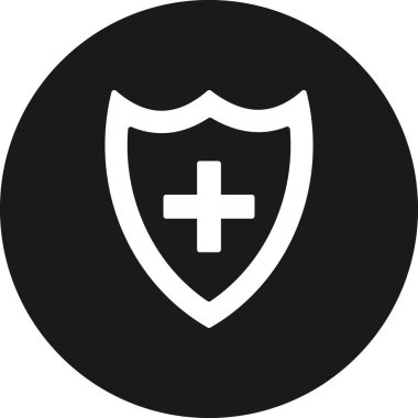 Tıbbi Kalkan Kabartma Ters Vektör Simgesi Tasarımı