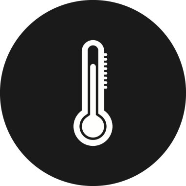 Termometre Glyph Ters Vektör Simgesi Tasarımı