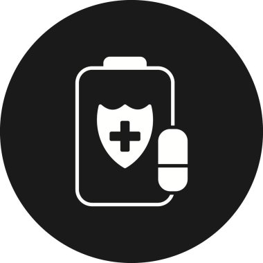 Tabletler Glyph Ters Vektör Simgesi Tasarımı