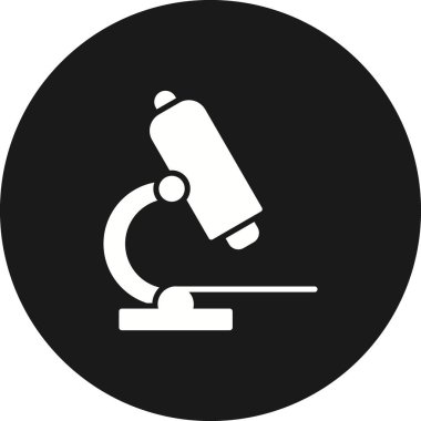 Mikroskop Glyph Ters Vektör Simgesi Tasarımı