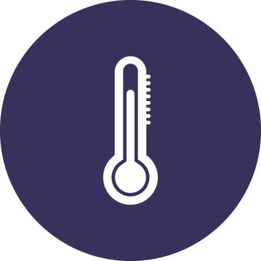 Termometre Glyph Çember Vektör Simgesi Tasarımı