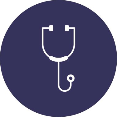 Stetoskop Glyph Çember Vektör Simgesi Tasarımı