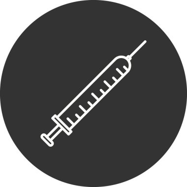 Şırınga Çizgisi Çemberi Ters Vektör Simgesi Tasarımı