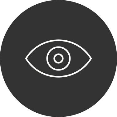 Göz Çizgisi Çemberi Ters Vektör Simgesi Tasarımı