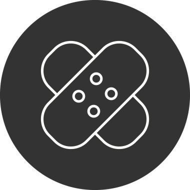 Sargı Çizgisi Çemberi Ters Vektör Simgesi Tasarımı