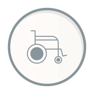 Tekerlek Sandalyesi Gri Vektör Simgesi Tasarımı