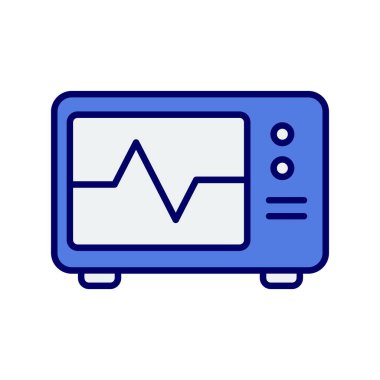 ECG Monitör Satırı Mavi Vektör Simgesi Tasarımı