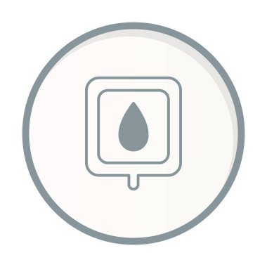 Kan Torbası Çemberi Gri Vektör Simgesi Tasarımı