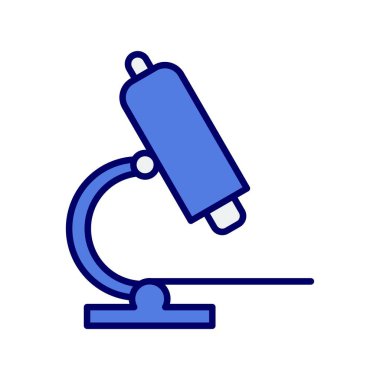 Mikroskop Satırı Mavi Vektör Simgesi Tasarımı