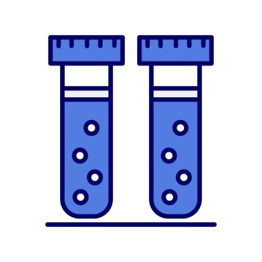 Test Tüpleri Satırı Mavi Vektör Simgesi Tasarımı