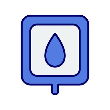 Kan Torbası Satırı Mavi Vektör Simgesi Tasarımı