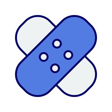 Bandaj Satırı Mavi Vektör Simgesi Tasarımı