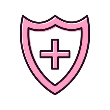 Tıbbi Kalkan Dolu Vektör Simgesi Tasarımı