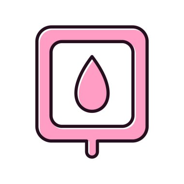 Kan Torbası Doldurulmuş Vektör Simgesi Tasarımı