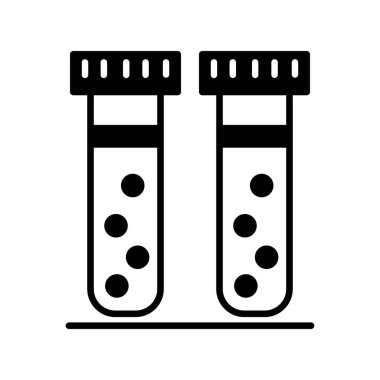 Test Tüpleri Glyph Vektör Simgesi Tasarımı