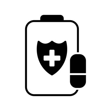 Tabletler Glyph Vektör Simgesi Tasarımı