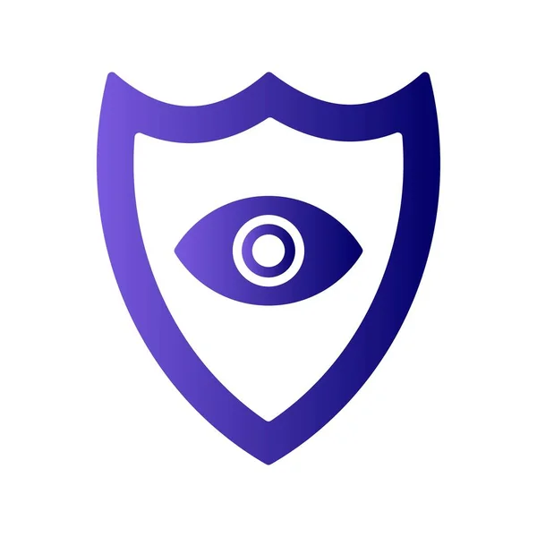 Eye Shield Glyph Gradient Vector Icon Design — Stock Vector