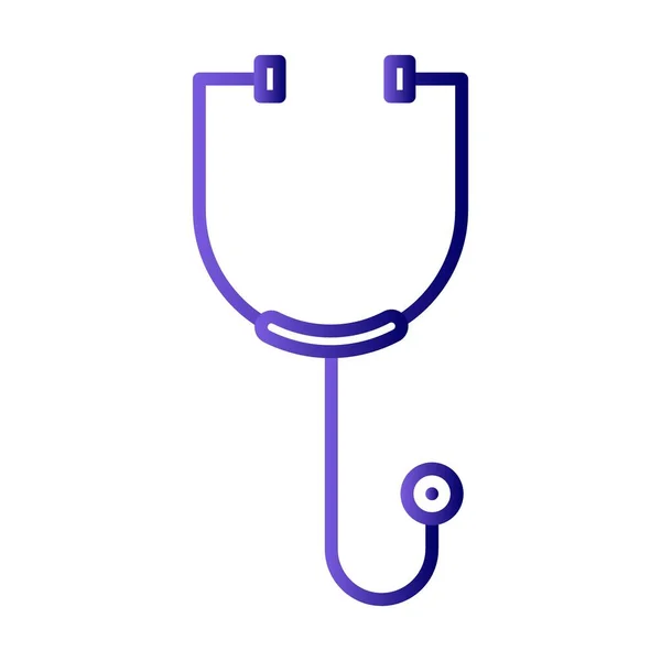 Stethoscope Line Gradient Vector Icon Design — Stock Vector