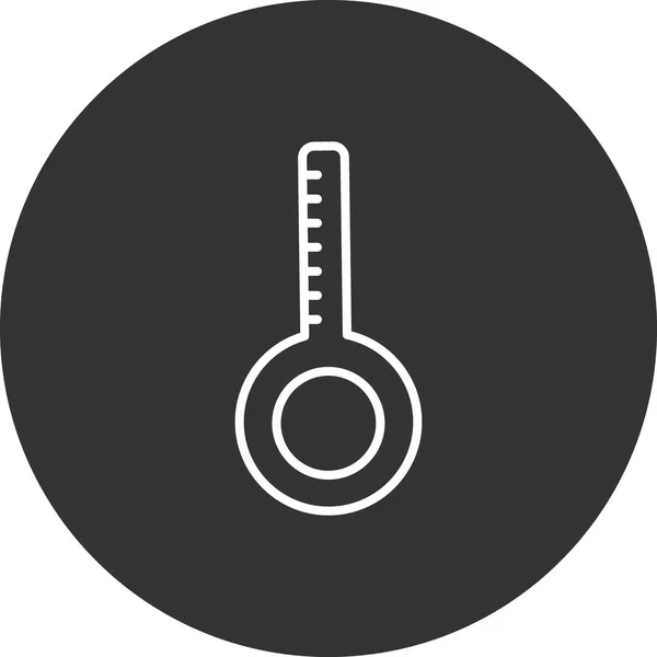 Thermometer Linie Kreis Invertierte Vektor Symbol Design — Stockvektor