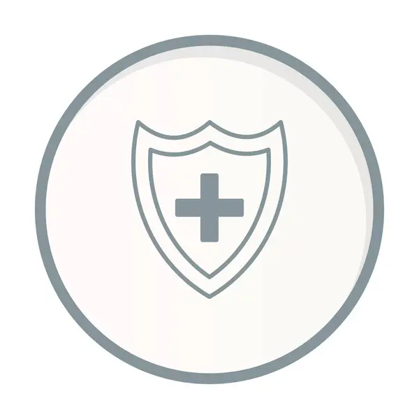 Medical Shield Circle Grey Vector Icon Design — Stock Vector