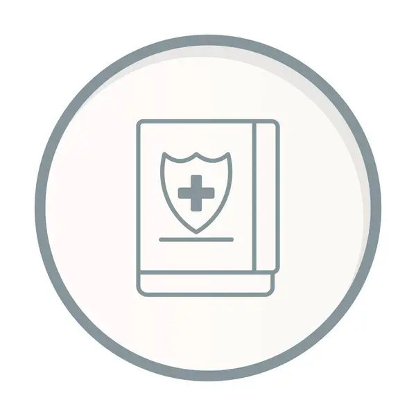 Medical Book Circle Grey Vector Icon Design — Stock Vector