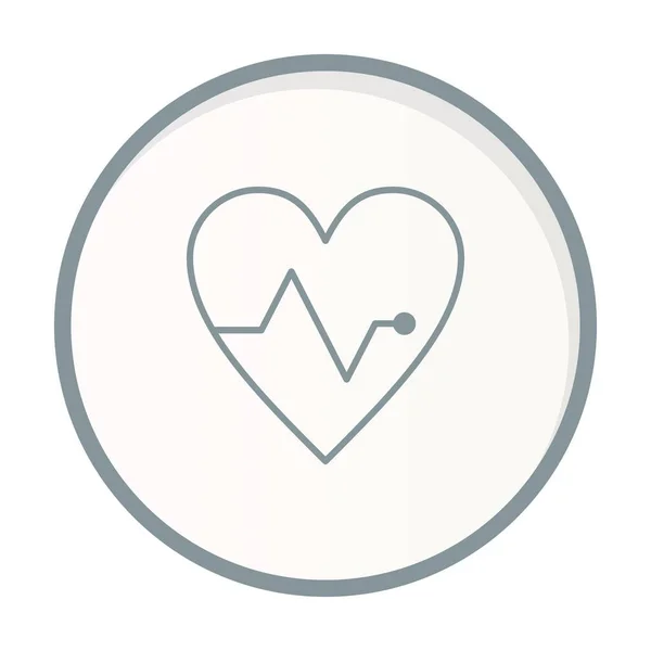 Heart Circle Grey Vector Icon Design — Stock Vector