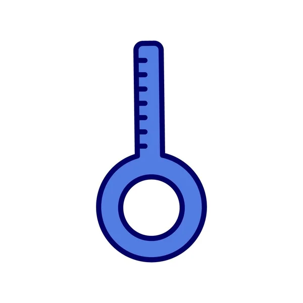 Thermometer Line Gefülltes Blue Vector Icon Design — Stockvektor