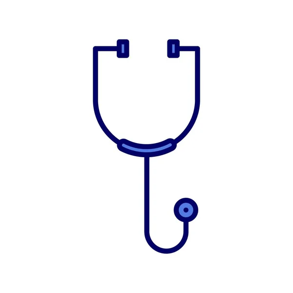 Stethoscope Line Filled Blue Vector Icon Design — Stock Vector