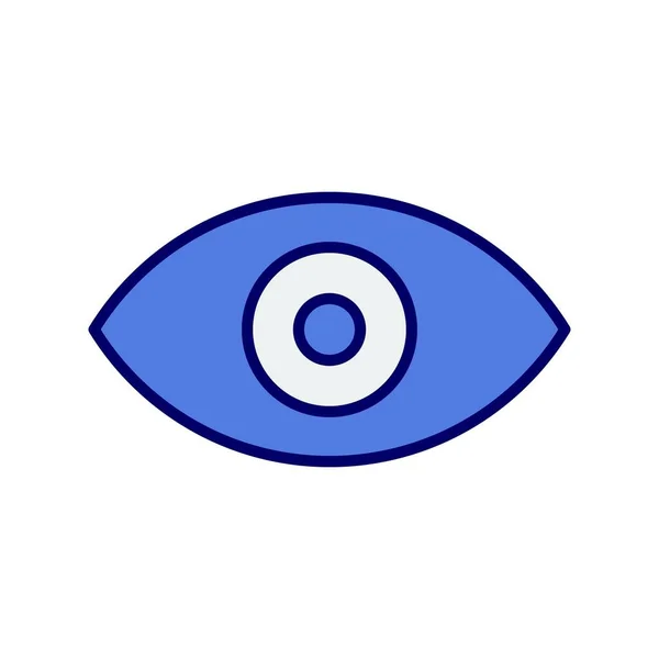 Linha Olho Preenchido Azul Vetor Ícone Design —  Vetores de Stock