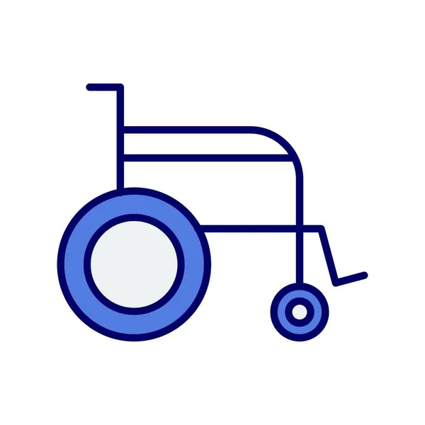 Rollstuhllinie Gefüllt Blue Vector Icon Design — Stockvektor