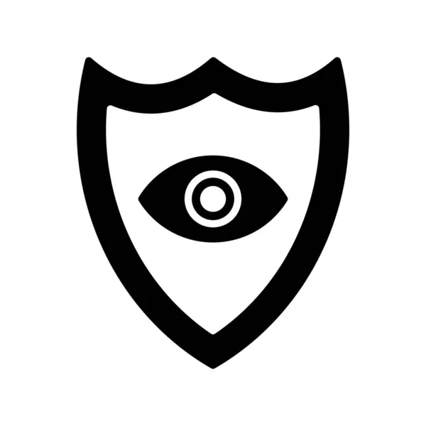 Eye Shield Glyph Vector Icoon Ontwerp — Stockvector