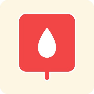 Kan Torbası Düz Yuvarlak Vektör Simgesi Tasarımı