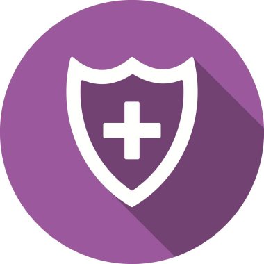 Tıbbi Kalkan Kabartma Gölge Vektör Simgesi Tasarımı