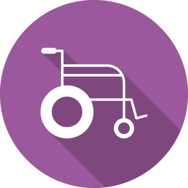 Tekerlek Sandalyesi Glyph Gölge Vektör Simgesi Tasarımı